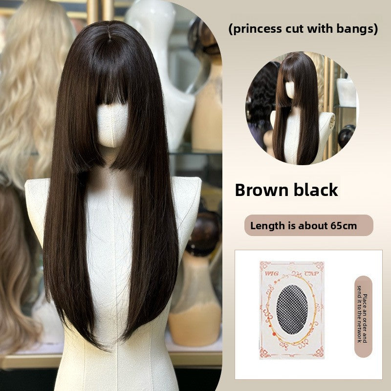Full Wig Long Straight Curly Hair Big Waves, over 10 colors to choose from, Can be permed and dyed.