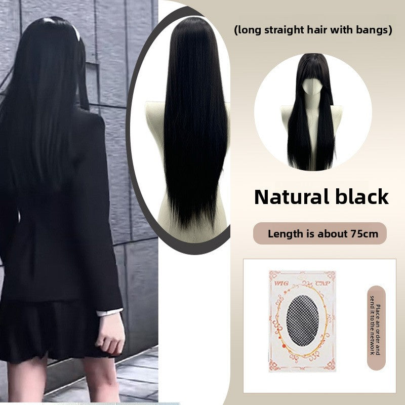 Full Wig Long Straight Curly Hair Big Waves, over 10 colors to choose from, Can be permed and dyed.