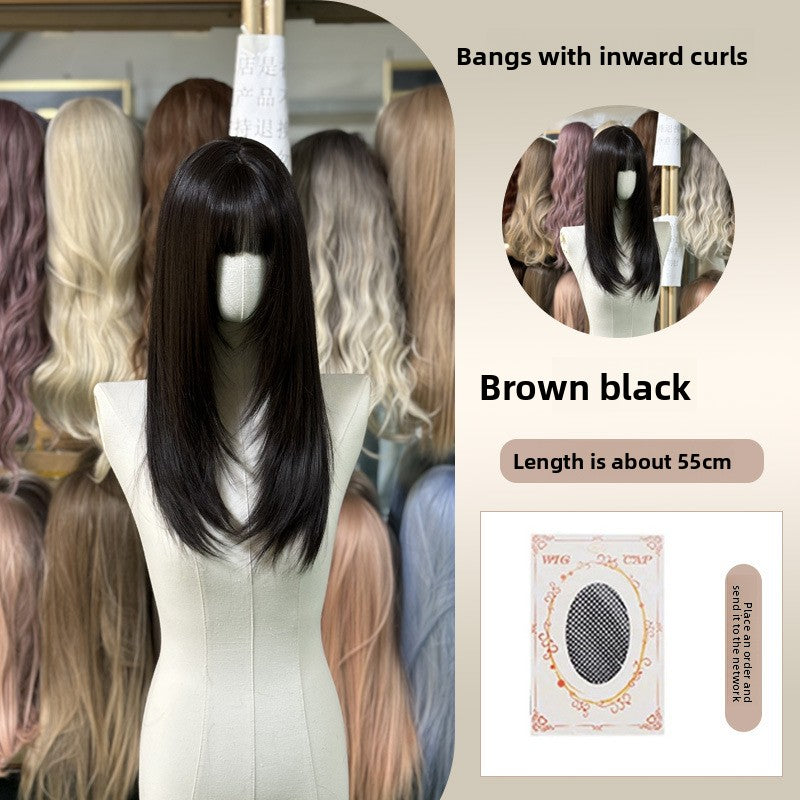 Full Wig Long Straight Curly Hair Big Waves, over 10 colors to choose from, Can be permed and dyed.