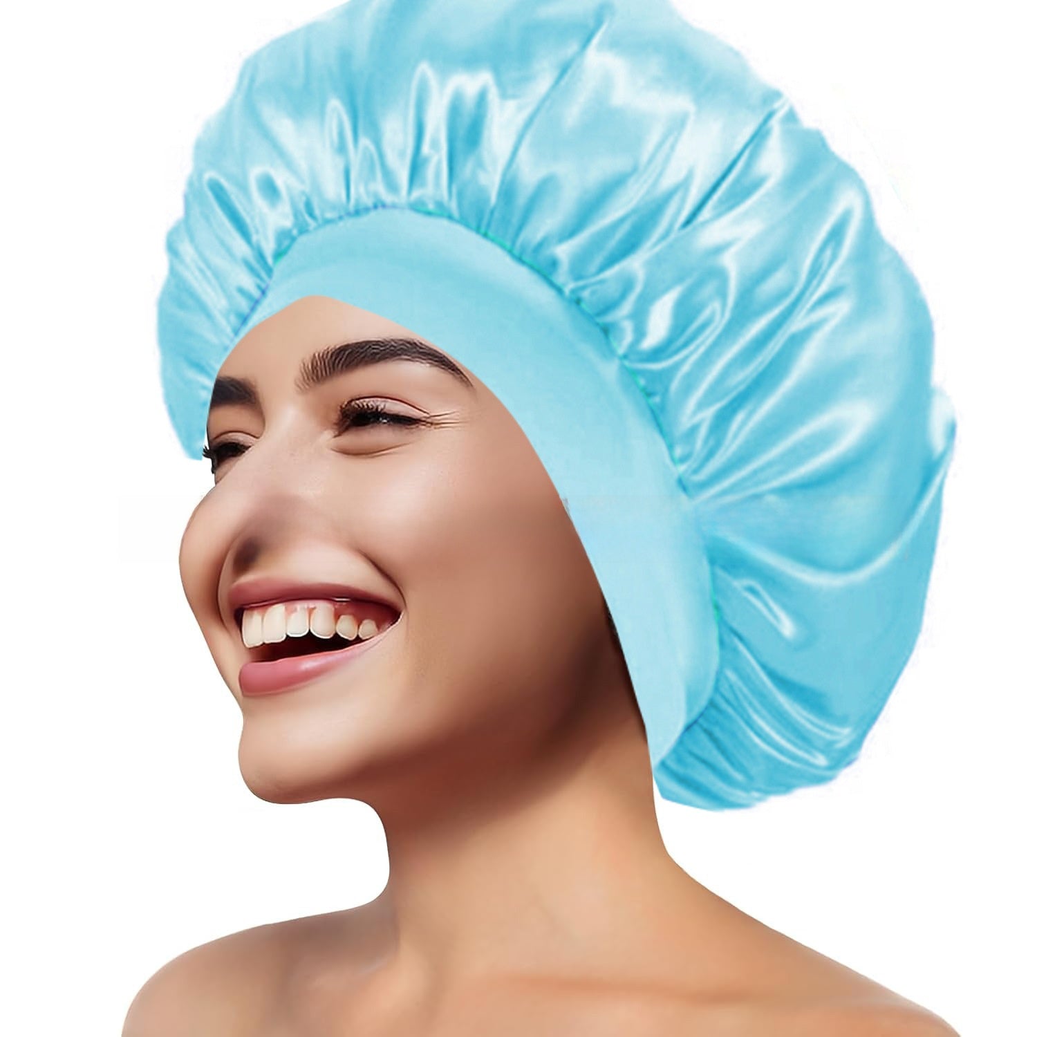 Wide Brim Stretchy Hair Care Cap, High Stretch: Superior elasticity for comfortable fit and easy wear. 
Wide Brim: Provides sun protection and full head coverage. Breathable Fabric: Ensures comfort during extended use.