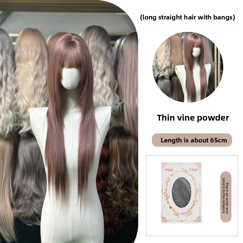 Full Wig Long Straight Curly Hair Big Waves, over 10 colors to choose from, Can be permed and dyed.