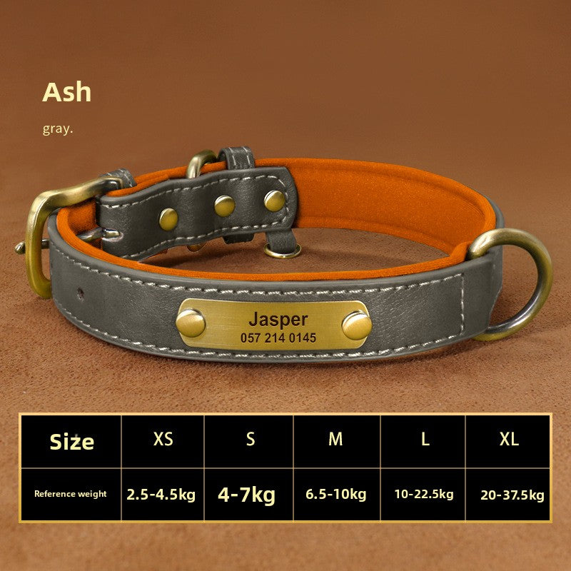Anti-loss Dog Collar Leather Collar