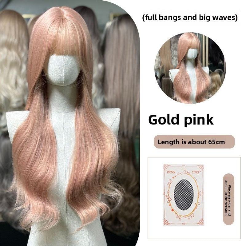 Full Wig Long Straight Curly Hair Big Waves, over 10 colors to choose from, Can be permed and dyed.