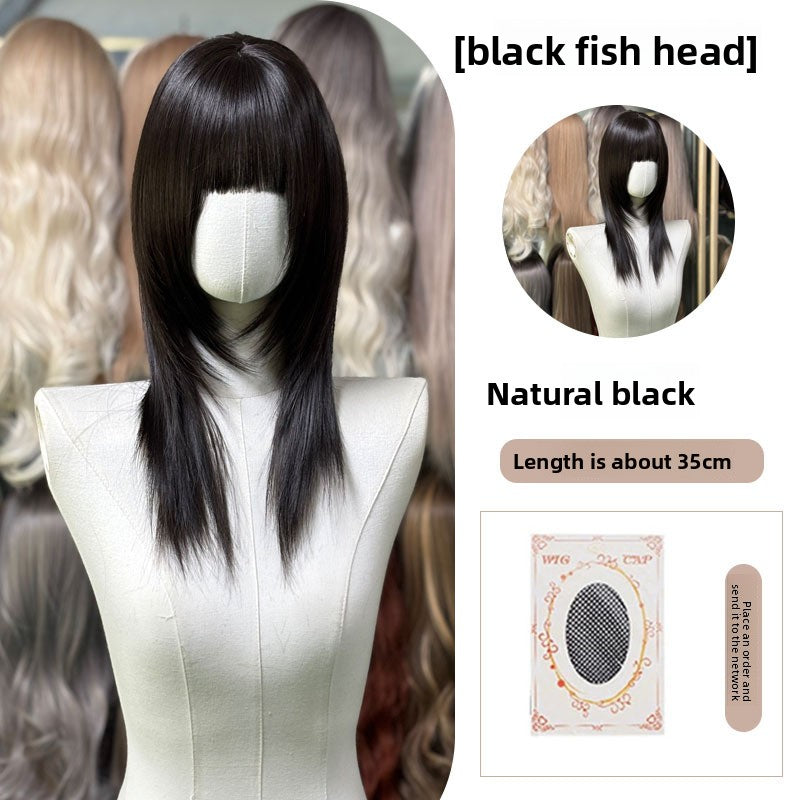 Full Wig Long Straight Curly Hair Big Waves, over 10 colors to choose from, Can be permed and dyed.