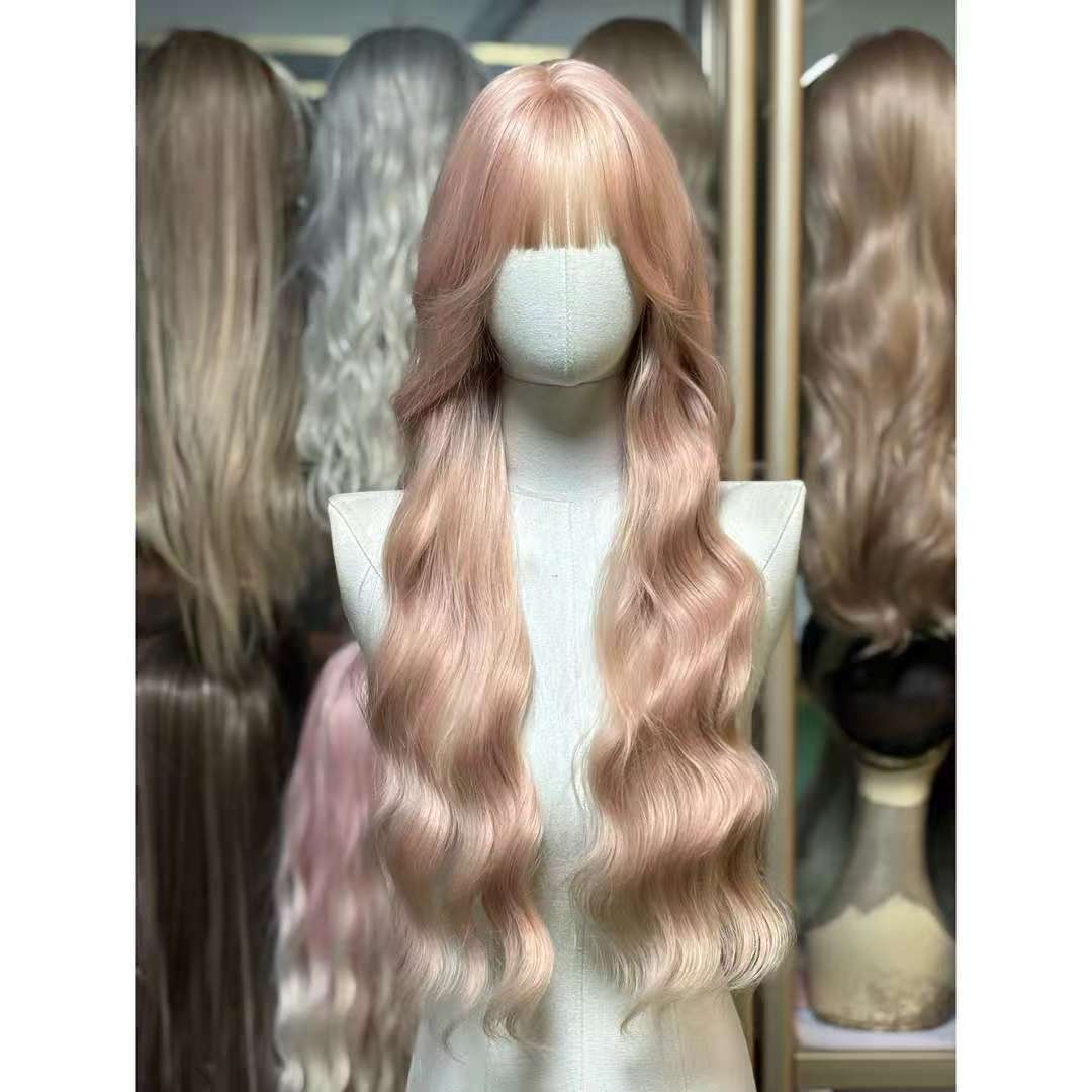 Full Wig Long Straight Curly Hair Big Waves, over 10 colors to choose from, Can be permed and dyed.