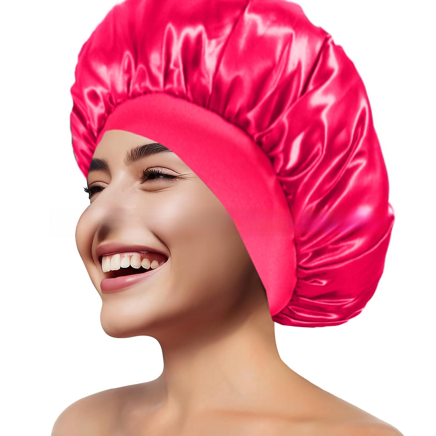 Wide Brim Stretchy Hair Care Cap, High Stretch: Superior elasticity for comfortable fit and easy wear. 
Wide Brim: Provides sun protection and full head coverage. Breathable Fabric: Ensures comfort during extended use.