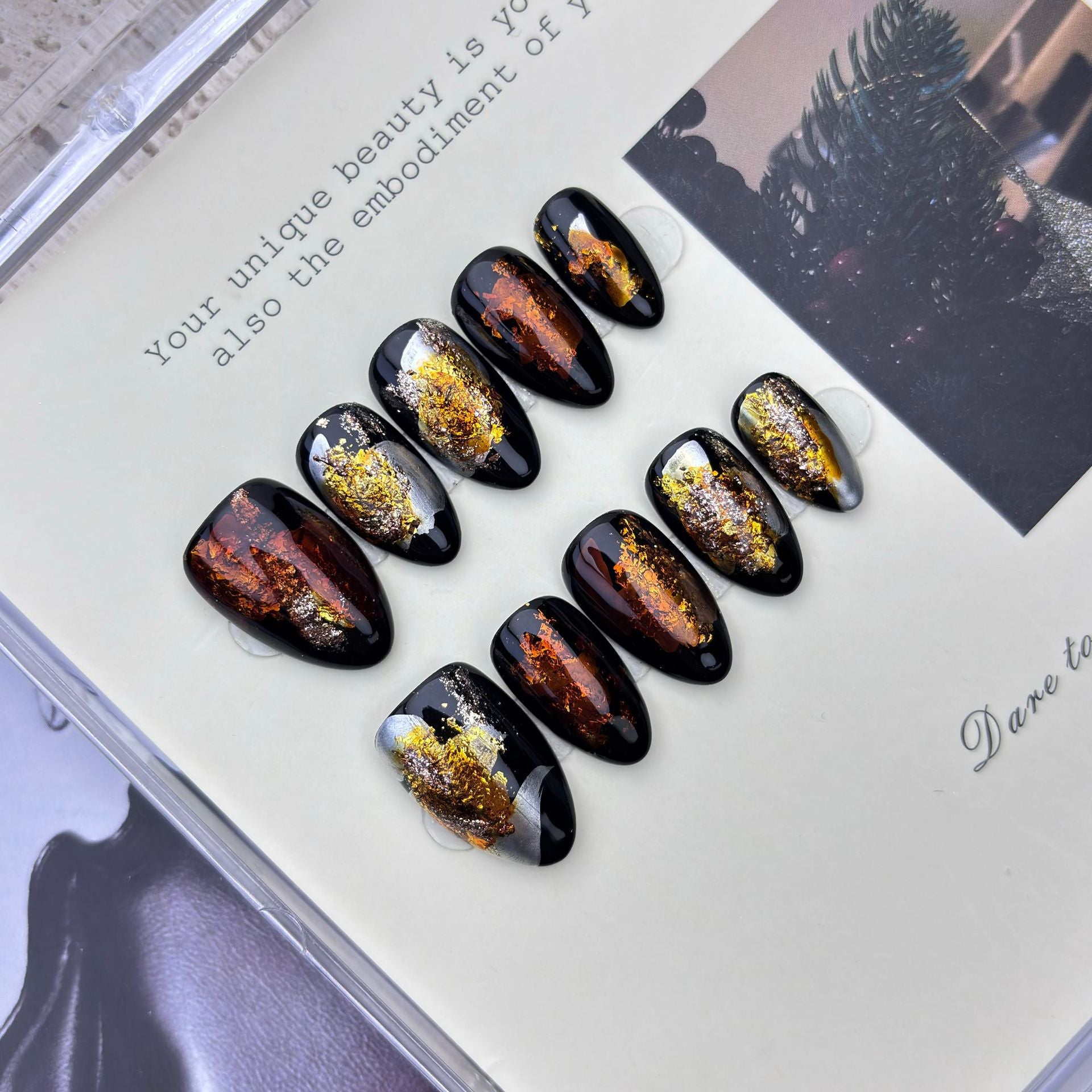 Handmade Black Beauty Nail Art