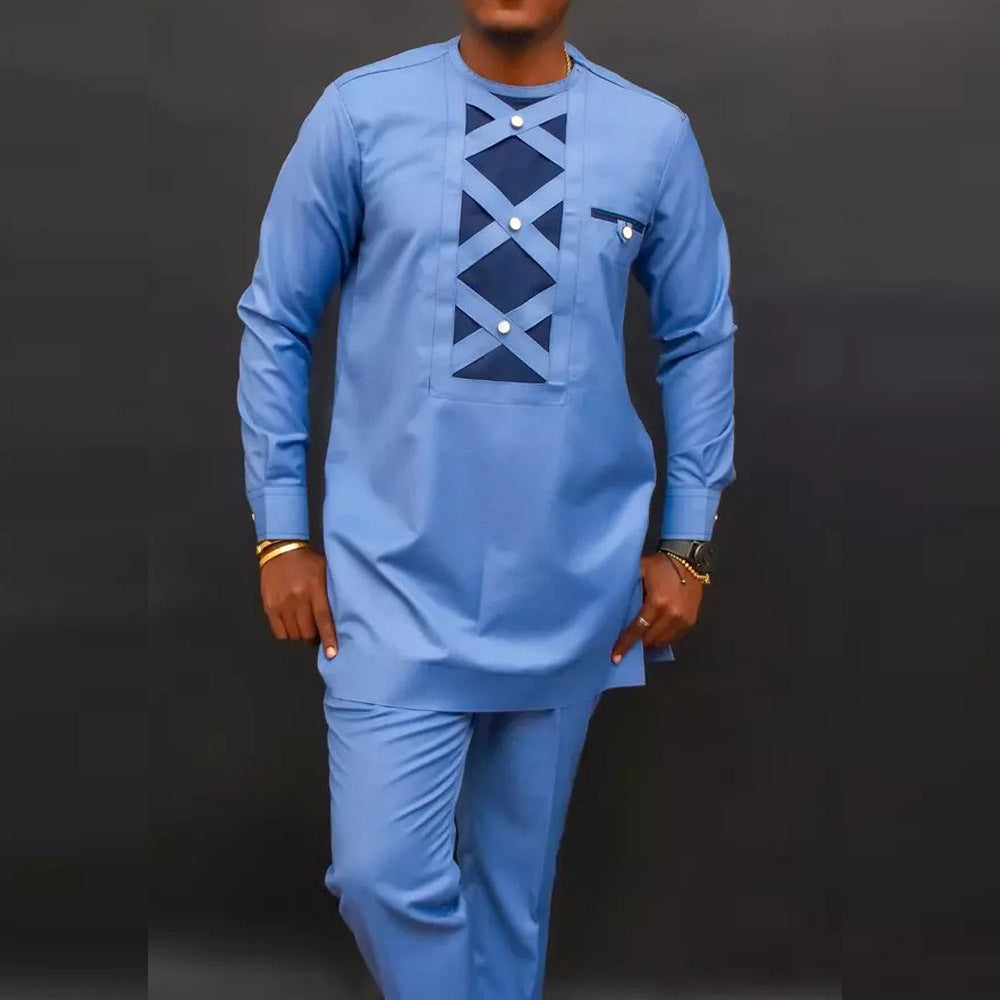 African Ethnic Style Men's Casual Two-Piece Suit