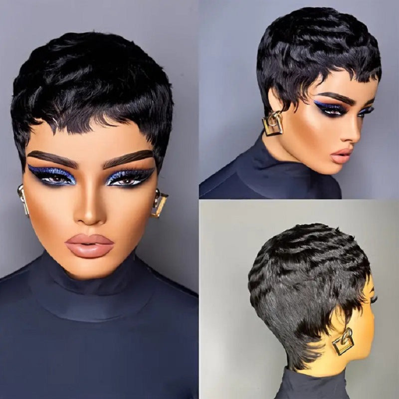 African Wig Female Short Hair Black