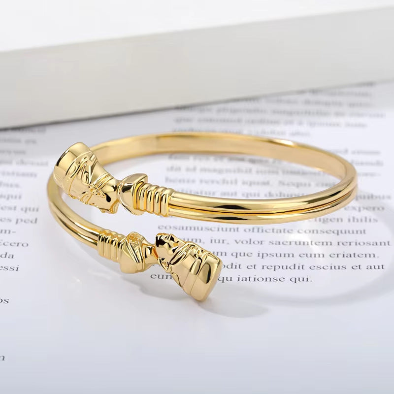 Gold Plated Egyptian Pharaoh Bracelet