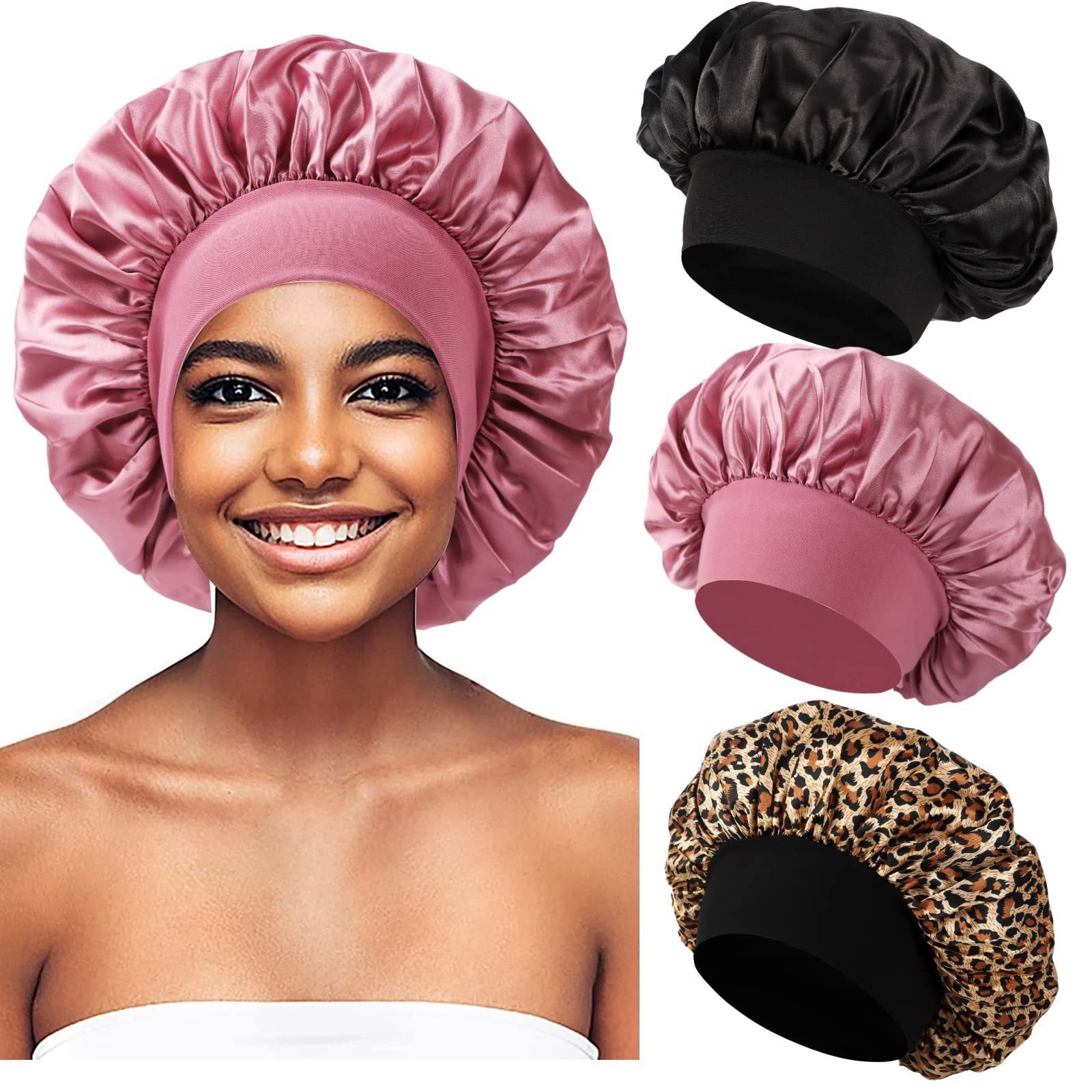 Wide Brim Stretchy Hair Care Cap, High Stretch: Superior elasticity for comfortable fit and easy wear. 
Wide Brim: Provides sun protection and full head coverage. Breathable Fabric: Ensures comfort during extended use.