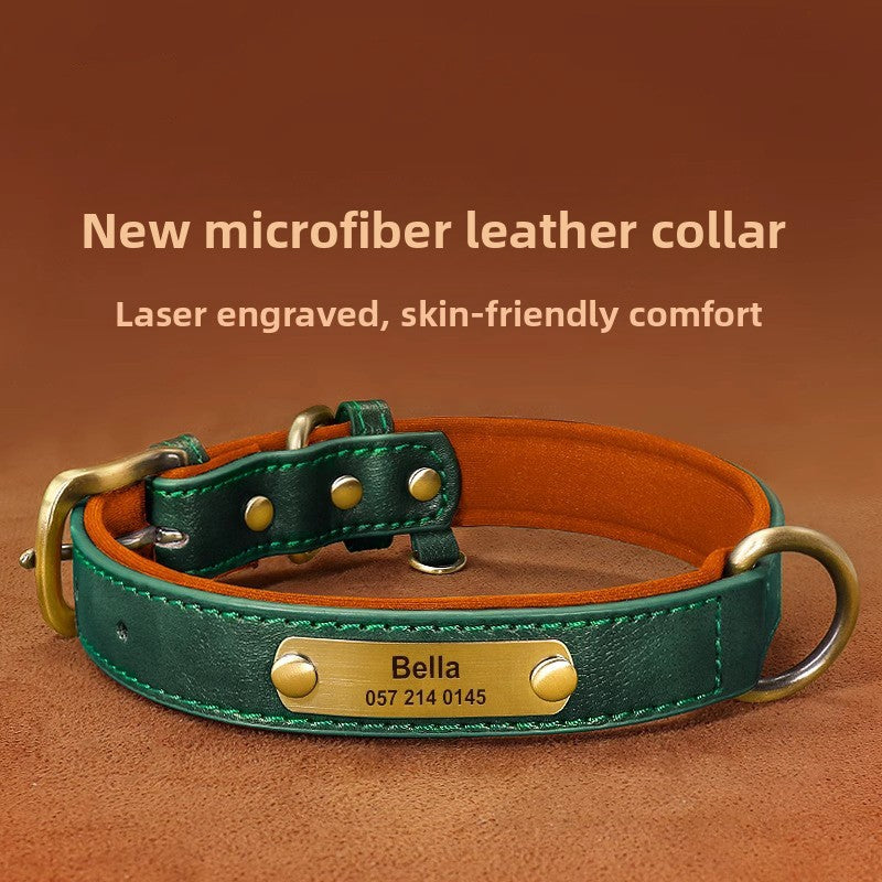 Anti-loss Dog Collar Leather Collar