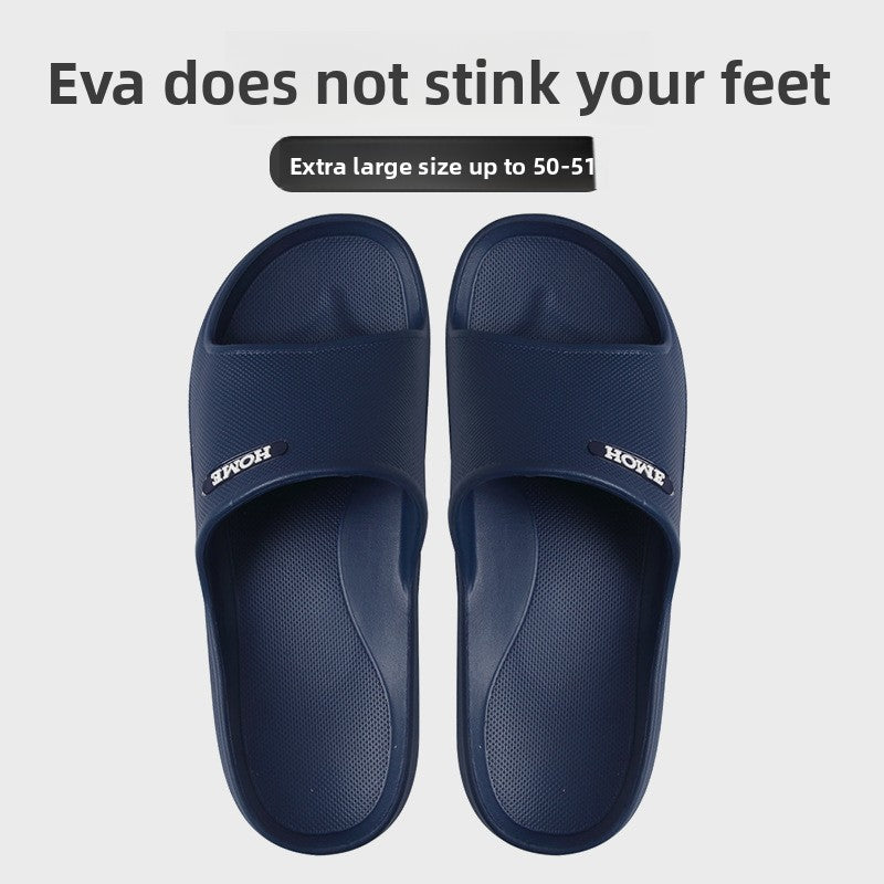 Men's plus-size slippers, Anti-slip: Enhanced safety with textured EVA sole for secure footing on wet surfaces. 
Breathable: Designed for comfort with air-permeable material to keep feet cool and dry.