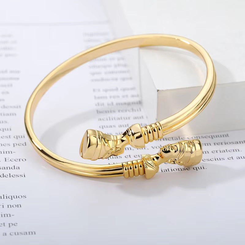 Gold Plated Egyptian Pharaoh Bracelet