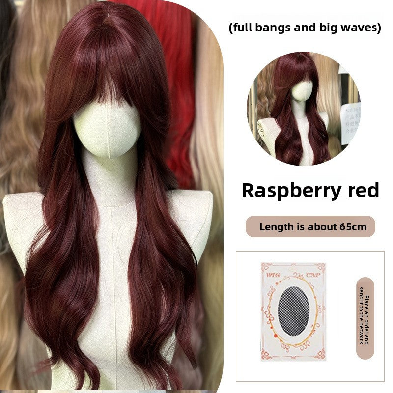 Full Wig Long Straight Curly Hair Big Waves, over 10 colors to choose from, Can be permed and dyed.