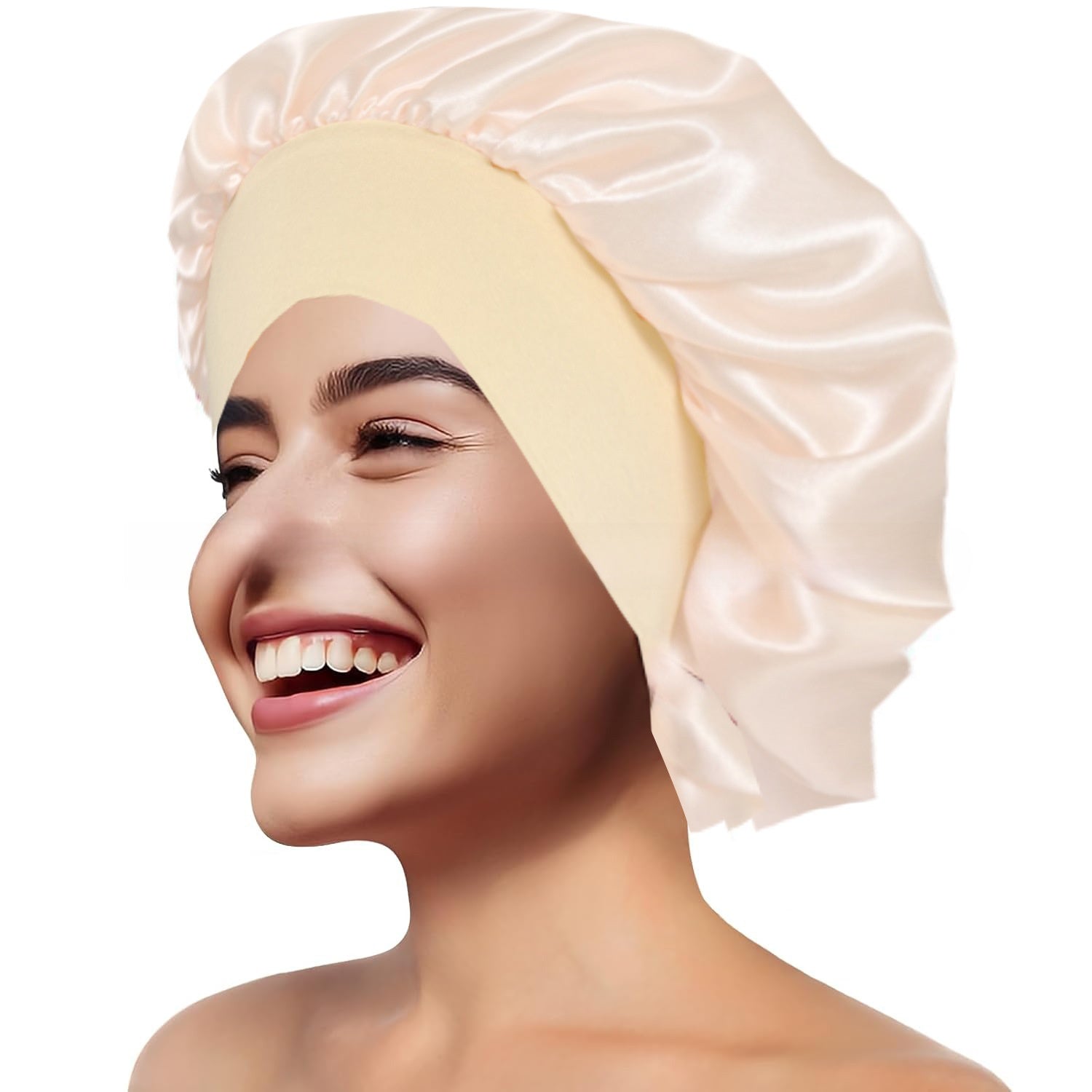 Wide Brim Stretchy Hair Care Cap, High Stretch: Superior elasticity for comfortable fit and easy wear. 
Wide Brim: Provides sun protection and full head coverage. Breathable Fabric: Ensures comfort during extended use.