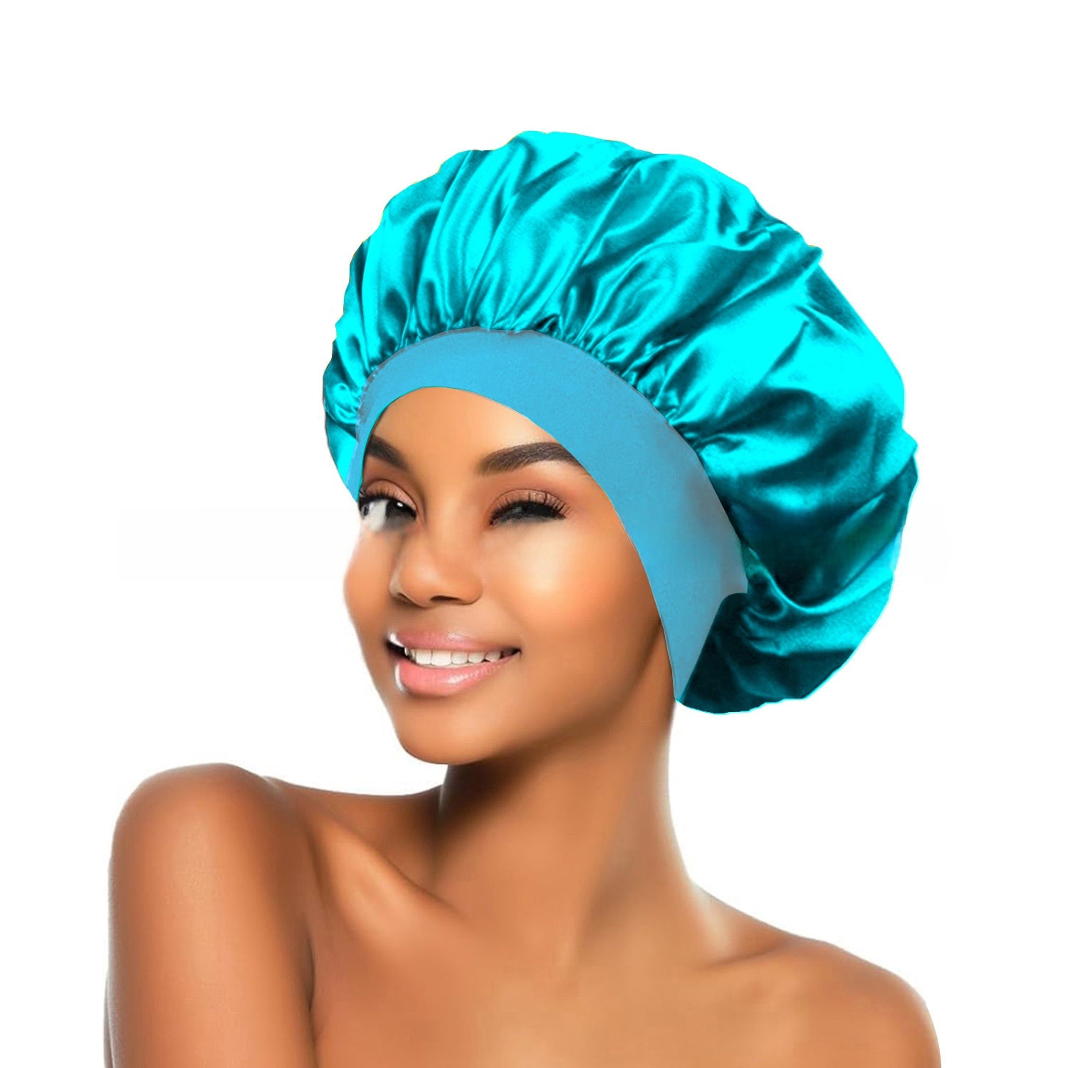 Wide Brim Stretchy Hair Care Cap, High Stretch: Superior elasticity for comfortable fit and easy wear. 
Wide Brim: Provides sun protection and full head coverage. Breathable Fabric: Ensures comfort during extended use.