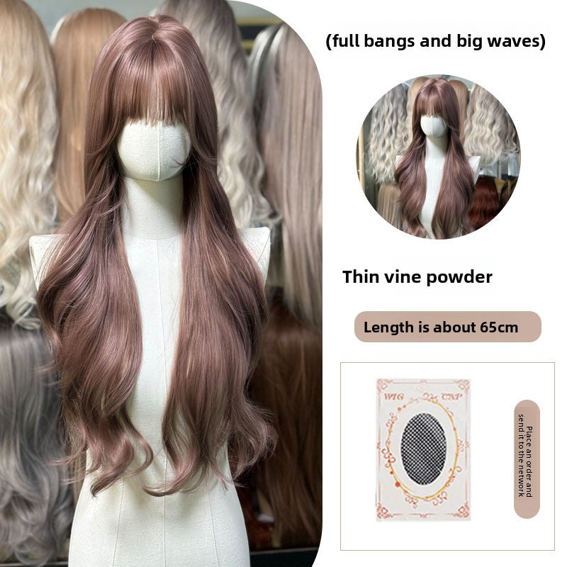 Full Wig Long Straight Curly Hair Big Waves, over 10 colors to choose from, Can be permed and dyed.