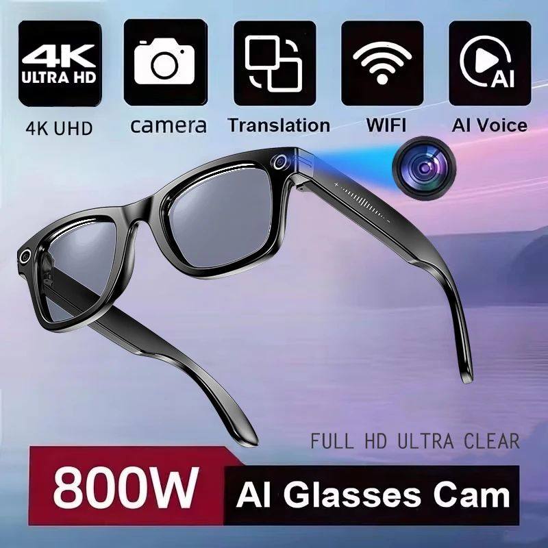 AI Smart Glasses with Camera and Color-Changing Lenses. Google Glass, accurate speech, translation, HI-Fi Audio.