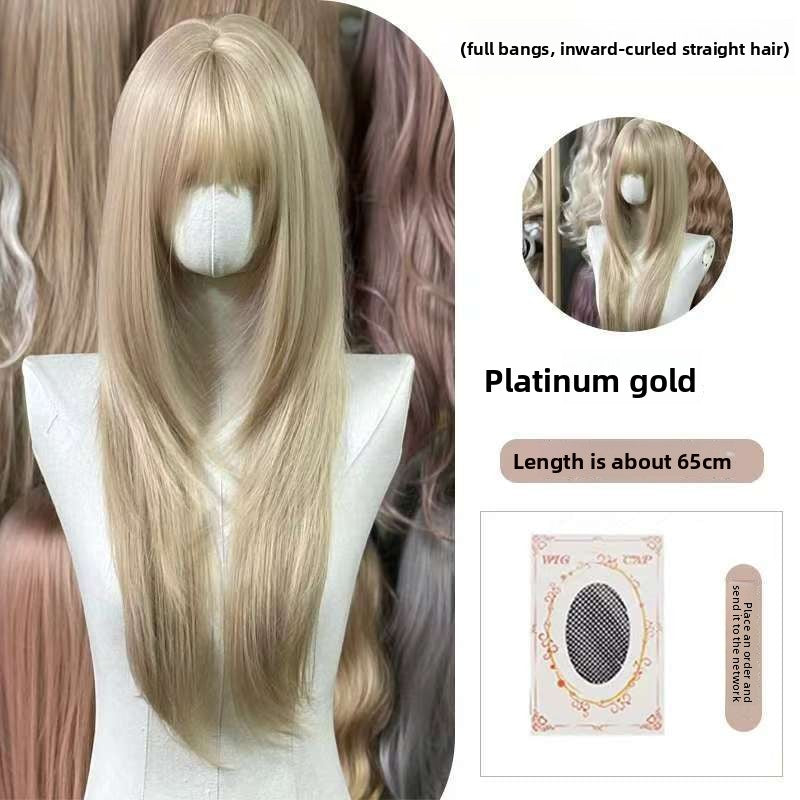 Full Wig Long Straight Curly Hair Big Waves, over 10 colors to choose from, Can be permed and dyed.