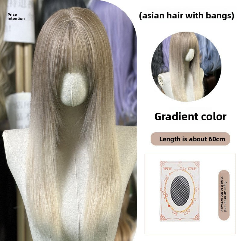 Full Wig Long Straight Curly Hair Big Waves, over 10 colors to choose from, Can be permed and dyed.