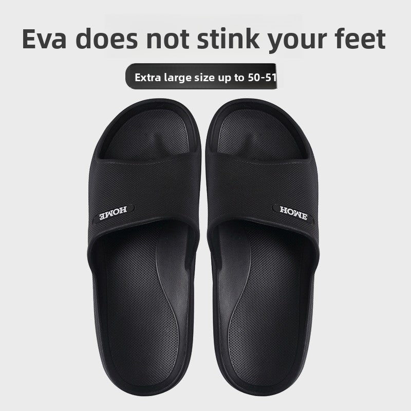 Men's plus-size slippers, Anti-slip: Enhanced safety with textured EVA sole for secure footing on wet surfaces. 
Breathable: Designed for comfort with air-permeable material to keep feet cool and dry.