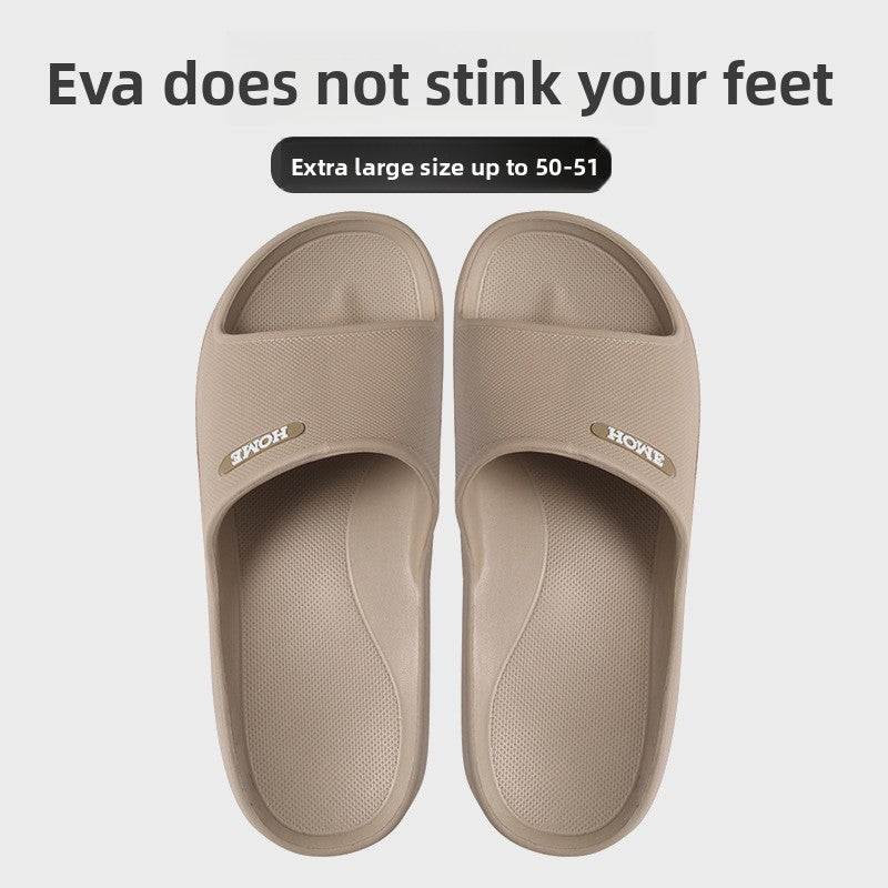 Men's plus-size slippers, Anti-slip: Enhanced safety with textured EVA sole for secure footing on wet surfaces. 
Breathable: Designed for comfort with air-permeable material to keep feet cool and dry.