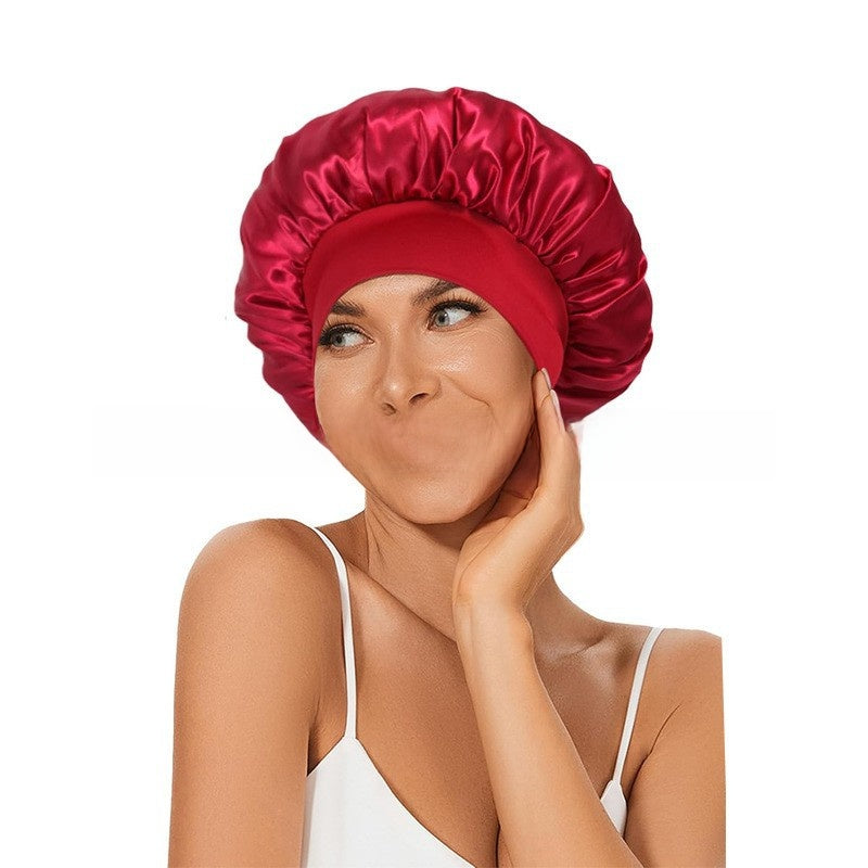 Wide Brim Stretchy Hair Care Cap, High Stretch: Superior elasticity for comfortable fit and easy wear. 
Wide Brim: Provides sun protection and full head coverage. Breathable Fabric: Ensures comfort during extended use.