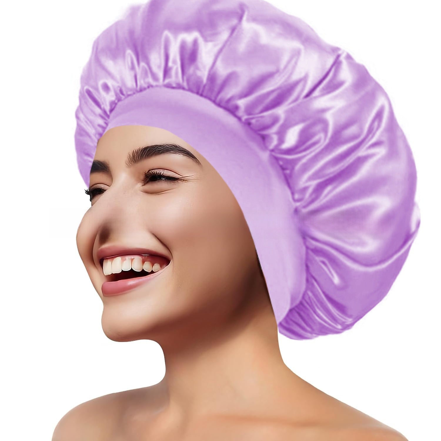 Wide Brim Stretchy Hair Care Cap, High Stretch: Superior elasticity for comfortable fit and easy wear. 
Wide Brim: Provides sun protection and full head coverage. Breathable Fabric: Ensures comfort during extended use.