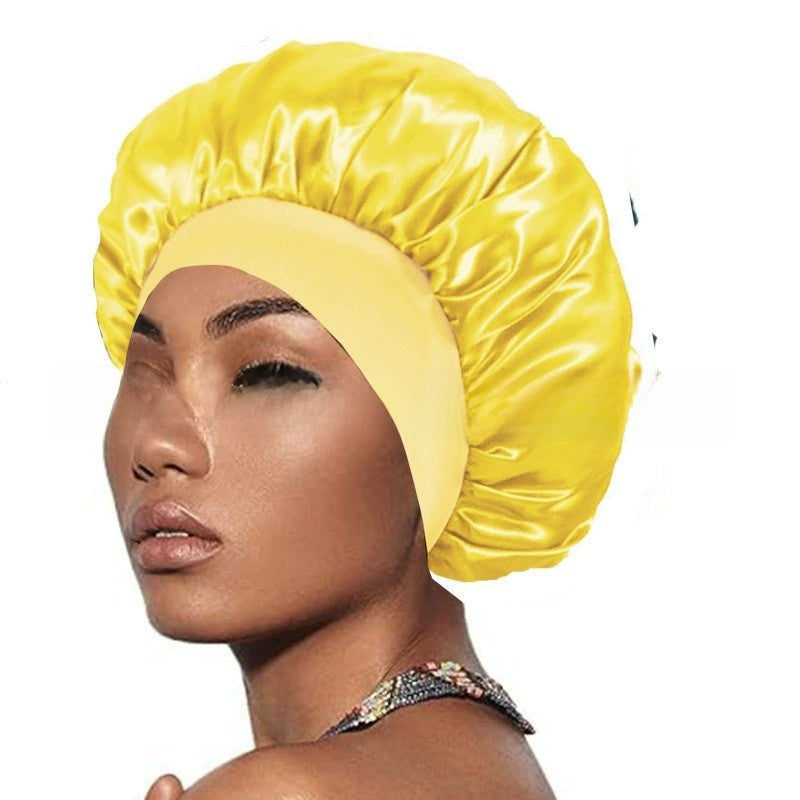 Wide Brim Stretchy Hair Care Cap, High Stretch: Superior elasticity for comfortable fit and easy wear. 
Wide Brim: Provides sun protection and full head coverage. Breathable Fabric: Ensures comfort during extended use.