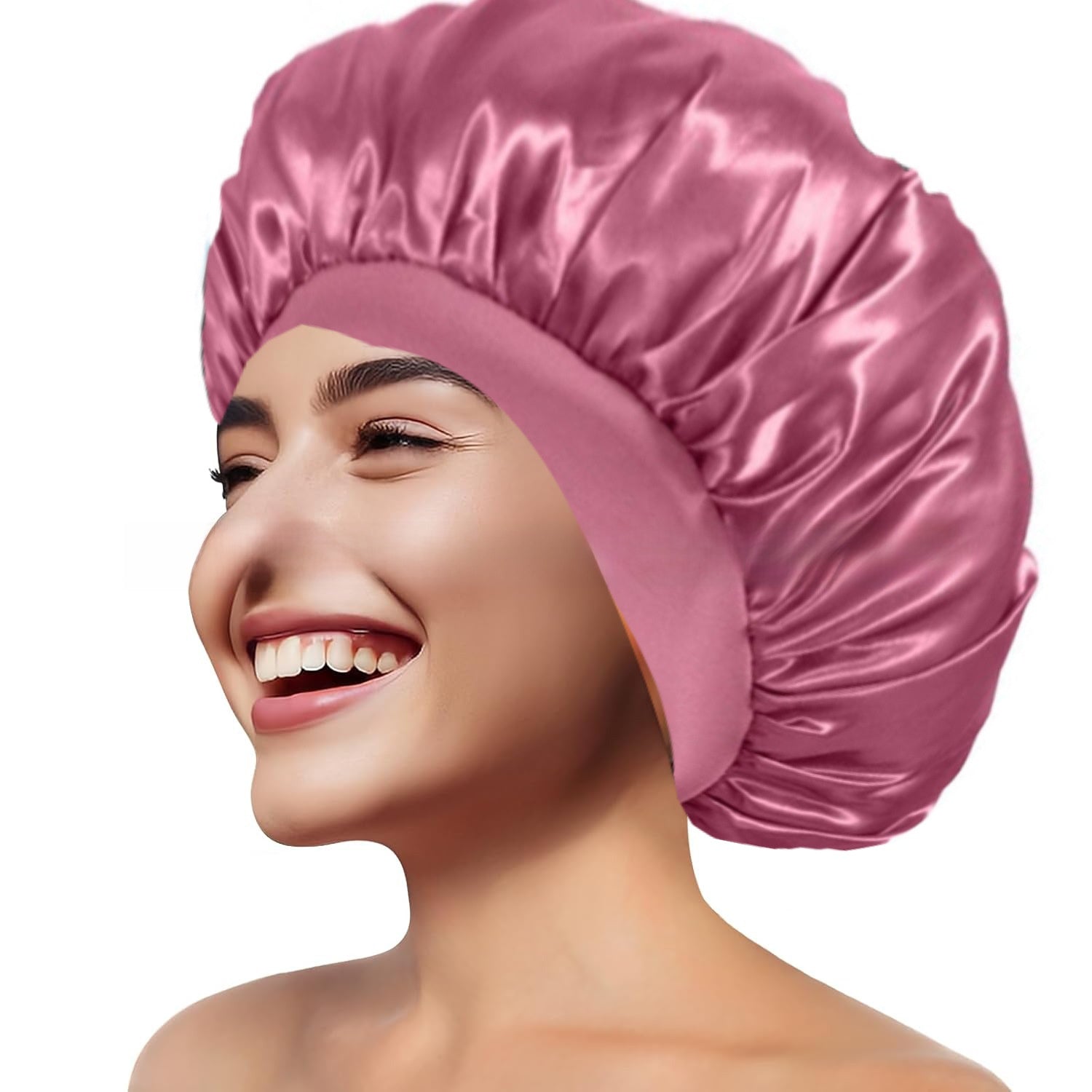 Wide Brim Stretchy Hair Care Cap, High Stretch: Superior elasticity for comfortable fit and easy wear. 
Wide Brim: Provides sun protection and full head coverage. Breathable Fabric: Ensures comfort during extended use.