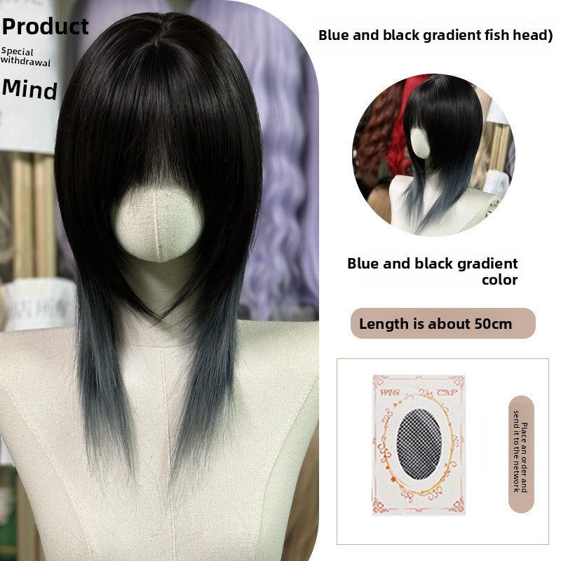 Full Wig Long Straight Curly Hair Big Waves, over 10 colors to choose from, Can be permed and dyed.