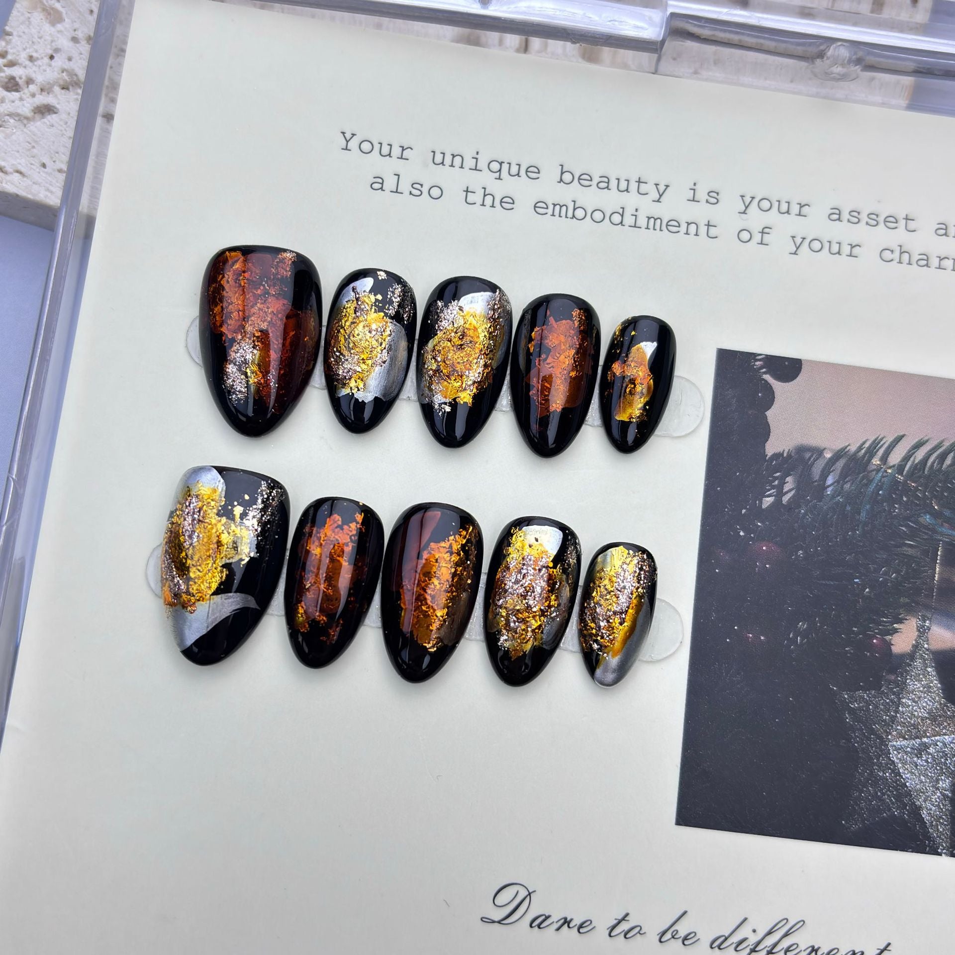 Handmade Black Beauty Nail Art