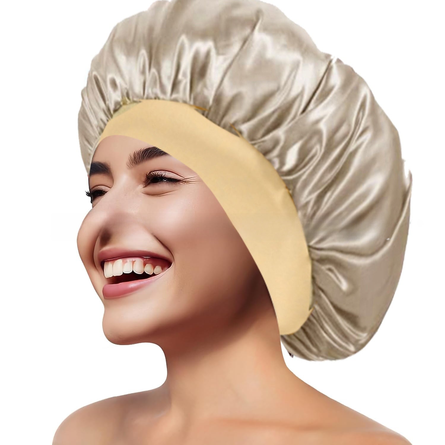 Wide Brim Stretchy Hair Care Cap, High Stretch: Superior elasticity for comfortable fit and easy wear. 
Wide Brim: Provides sun protection and full head coverage. Breathable Fabric: Ensures comfort during extended use.