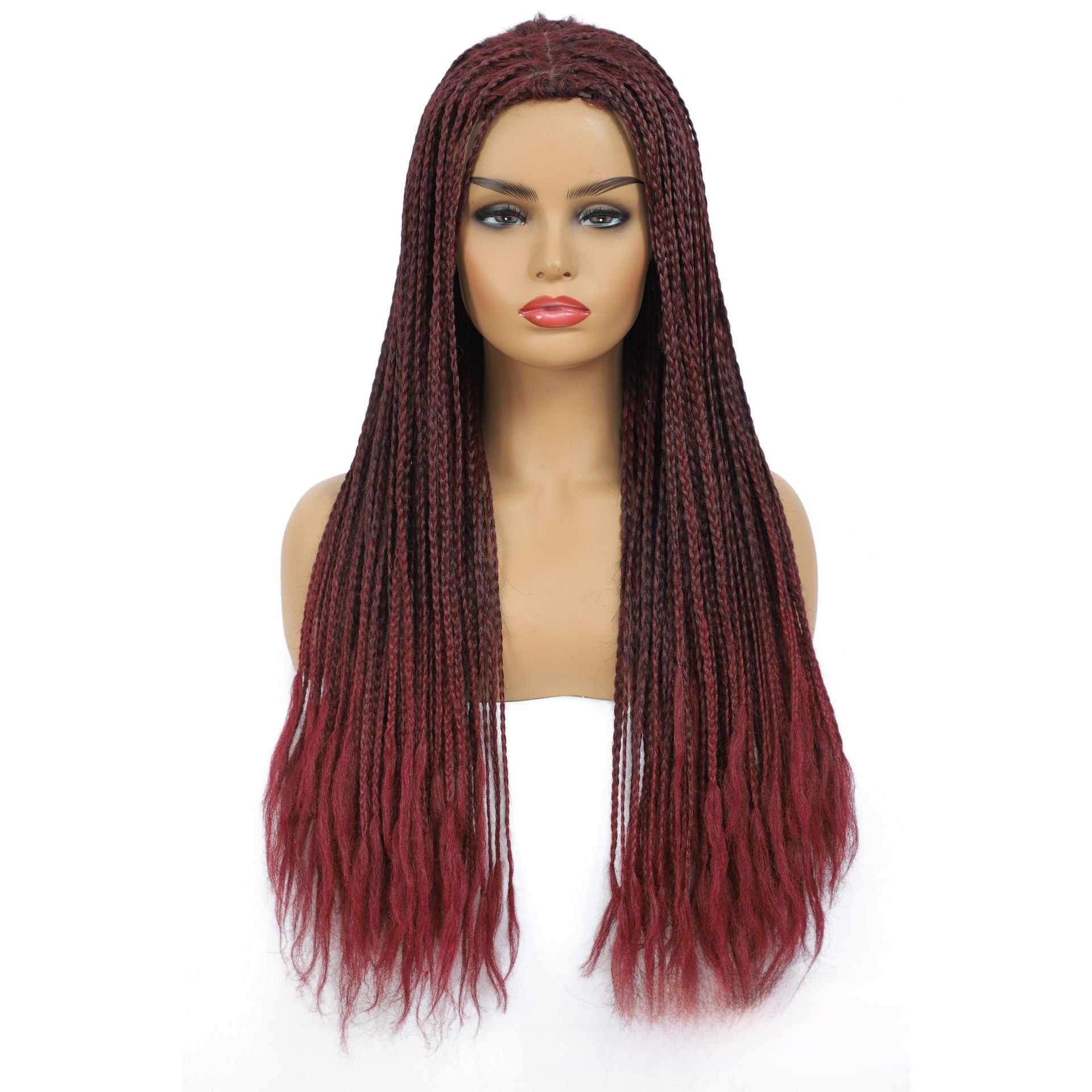 Three-Braid wig, Material: High-temperature synthetic fiber. Length: 26 inches, available in 8 colors, weight: Approximately 430g.
Style: Long curly hair, can be straightened or styled.