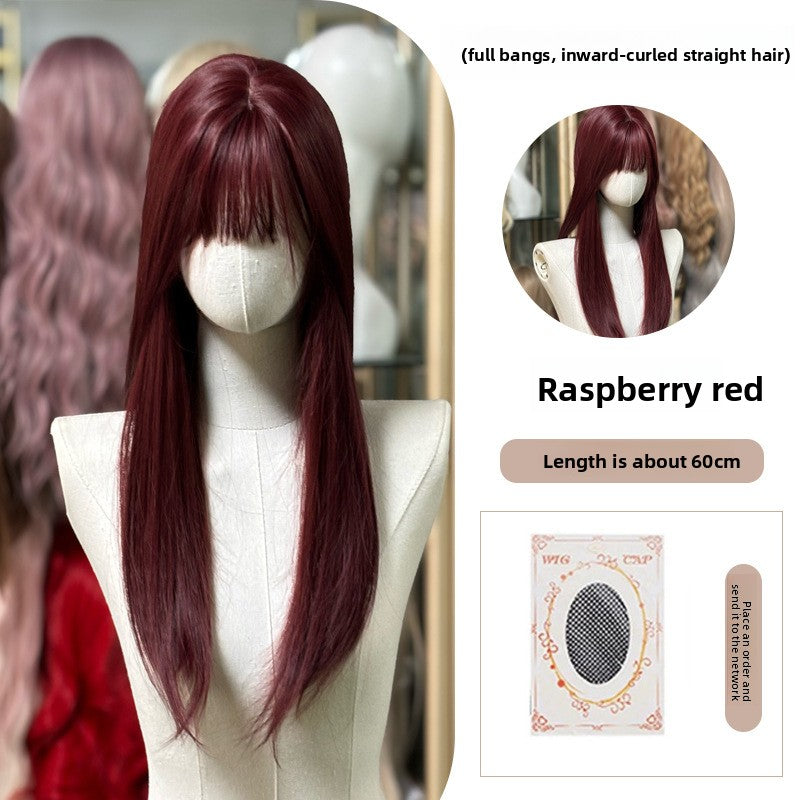 Full Wig Long Straight Curly Hair Big Waves, over 10 colors to choose from, Can be permed and dyed.