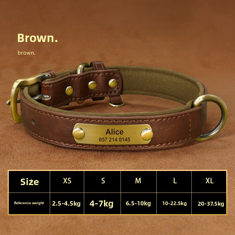 Anti-loss Dog Collar Leather Collar