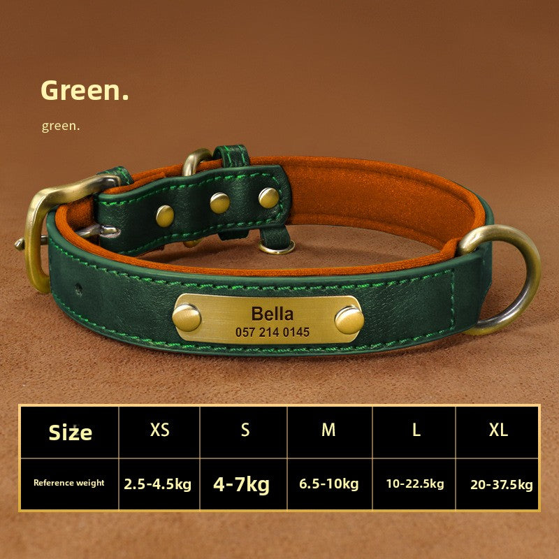 Anti-loss Dog Collar Leather Collar