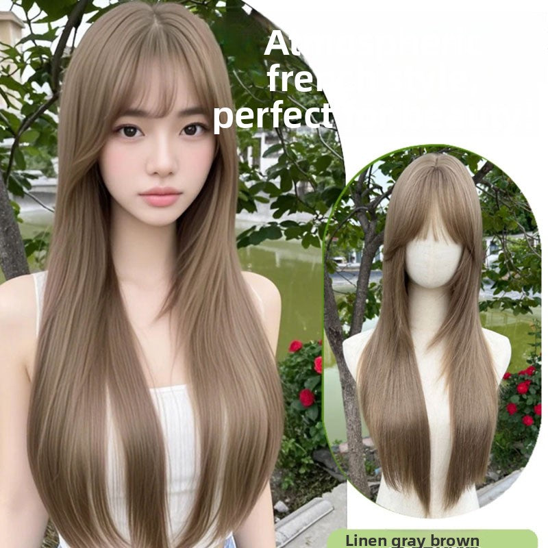 Full Wig Long Straight Curly Hair Big Waves, over 10 colors to choose from, Can be permed and dyed.