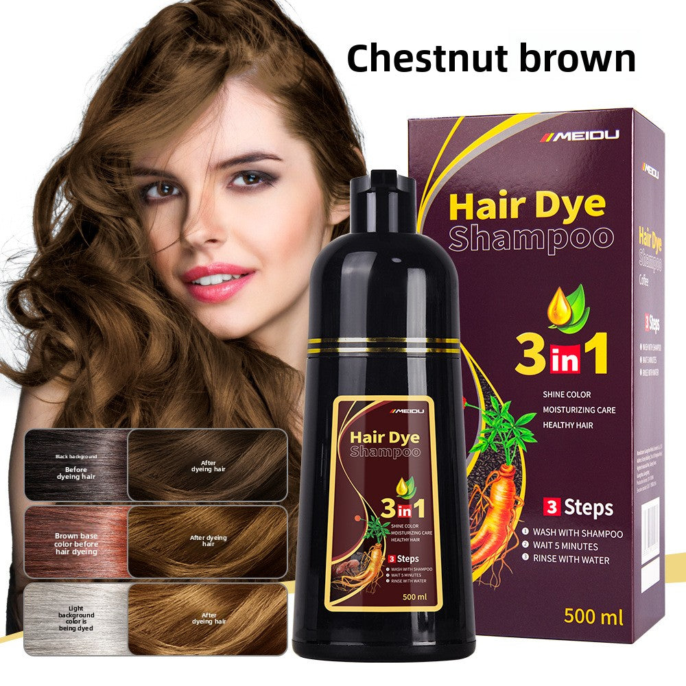 Plant Bubble Hair Dye Shampoo for Instant Color