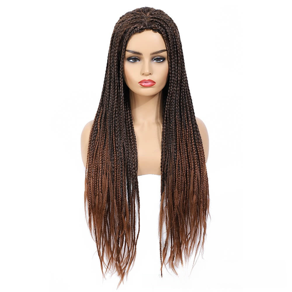 Three-Braid wig, Material: High-temperature synthetic fiber. Length: 26 inches, available in 8 colors, weight: Approximately 430g.
Style: Long curly hair, can be straightened or styled.