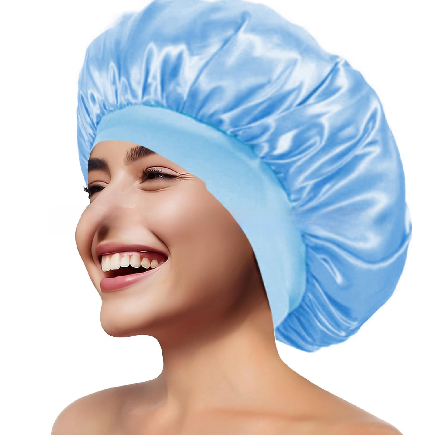 Wide Brim Stretchy Hair Care Cap, High Stretch: Superior elasticity for comfortable fit and easy wear. 
Wide Brim: Provides sun protection and full head coverage. Breathable Fabric: Ensures comfort during extended use.