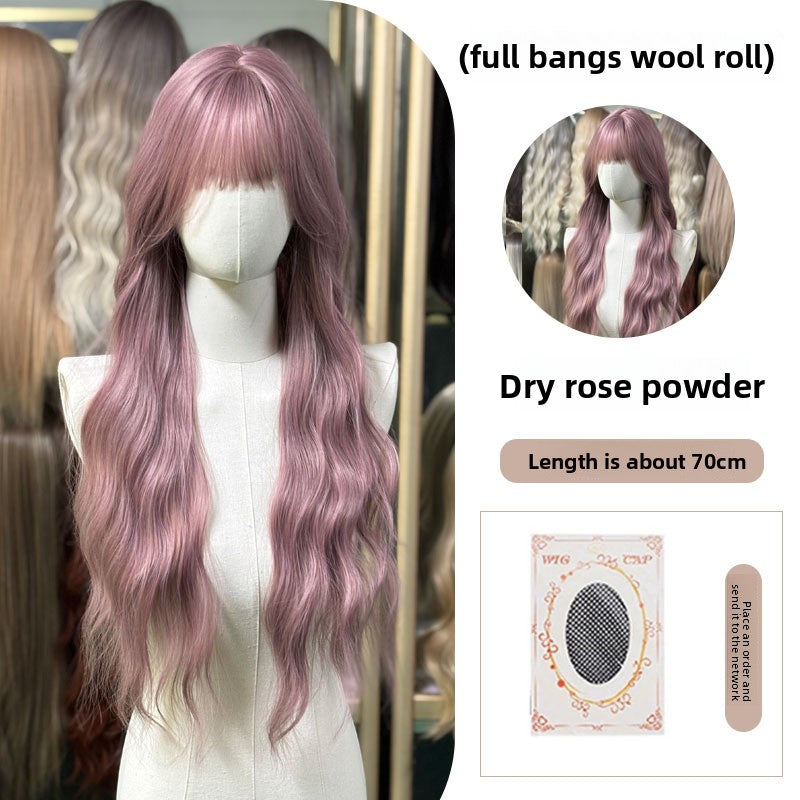 Full Wig Long Straight Curly Hair Big Waves, over 10 colors to choose from, Can be permed and dyed.