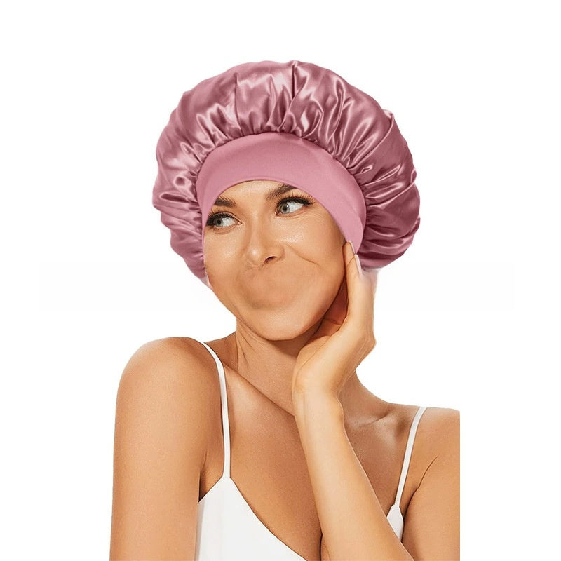Wide Brim Stretchy Hair Care Cap, High Stretch: Superior elasticity for comfortable fit and easy wear. 
Wide Brim: Provides sun protection and full head coverage. Breathable Fabric: Ensures comfort during extended use.
