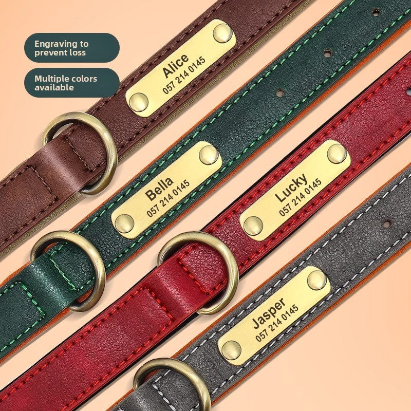 Anti-loss Dog Collar Leather Collar