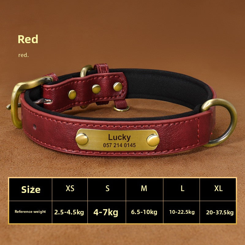 Anti-loss Dog Collar Leather Collar