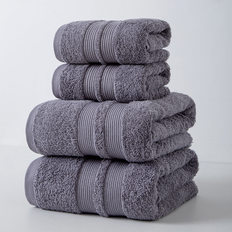 Soft Absorbent Cotton Bath and Towel Set