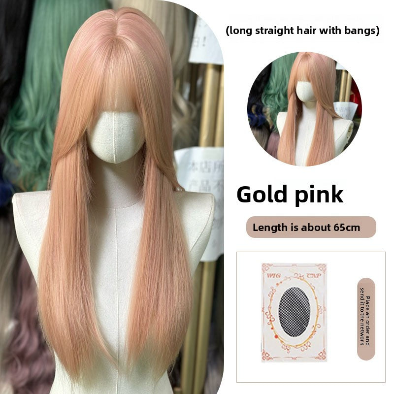 Full Wig Long Straight Curly Hair Big Waves, over 10 colors to choose from, Can be permed and dyed.