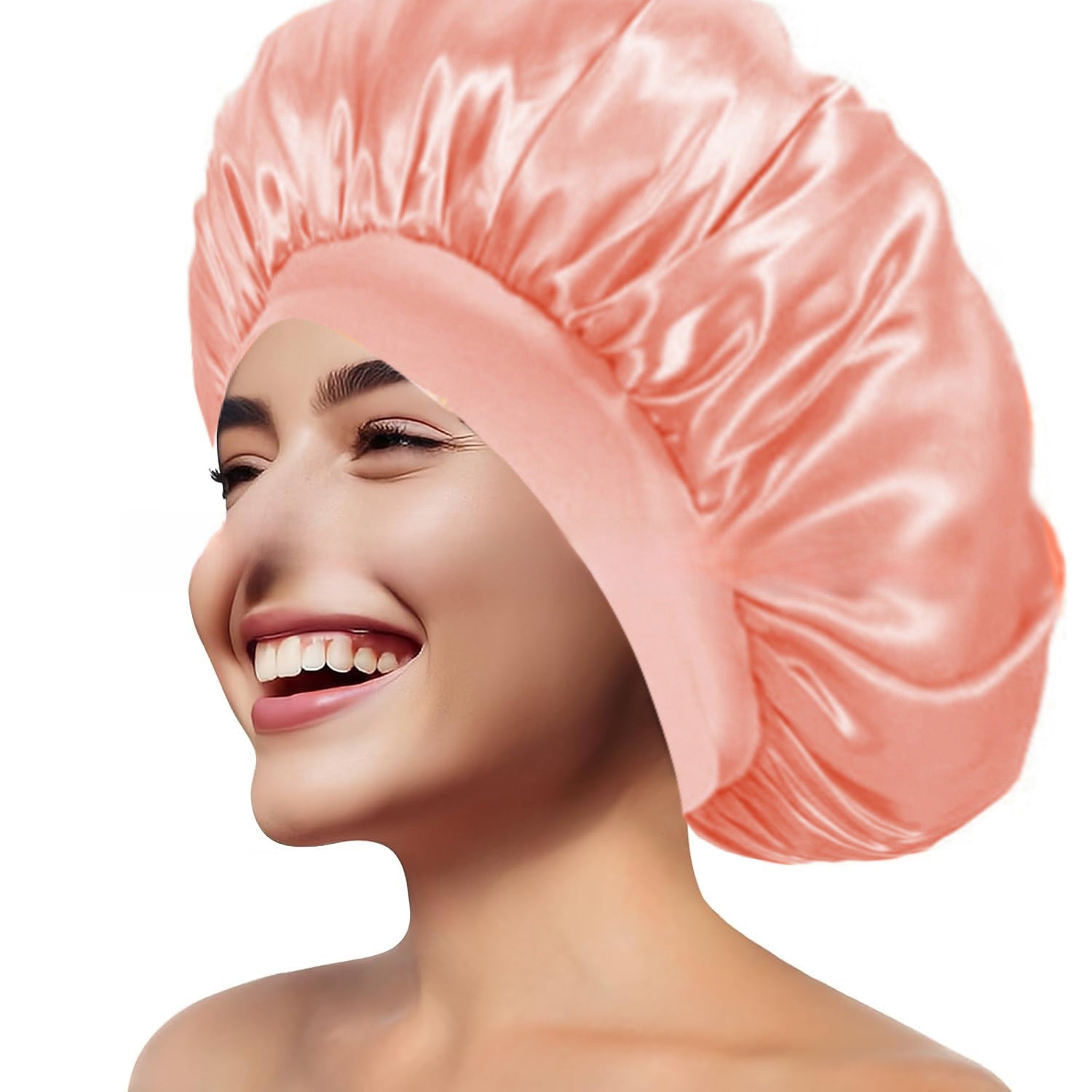 Wide Brim Stretchy Hair Care Cap, High Stretch: Superior elasticity for comfortable fit and easy wear. 
Wide Brim: Provides sun protection and full head coverage. Breathable Fabric: Ensures comfort during extended use.