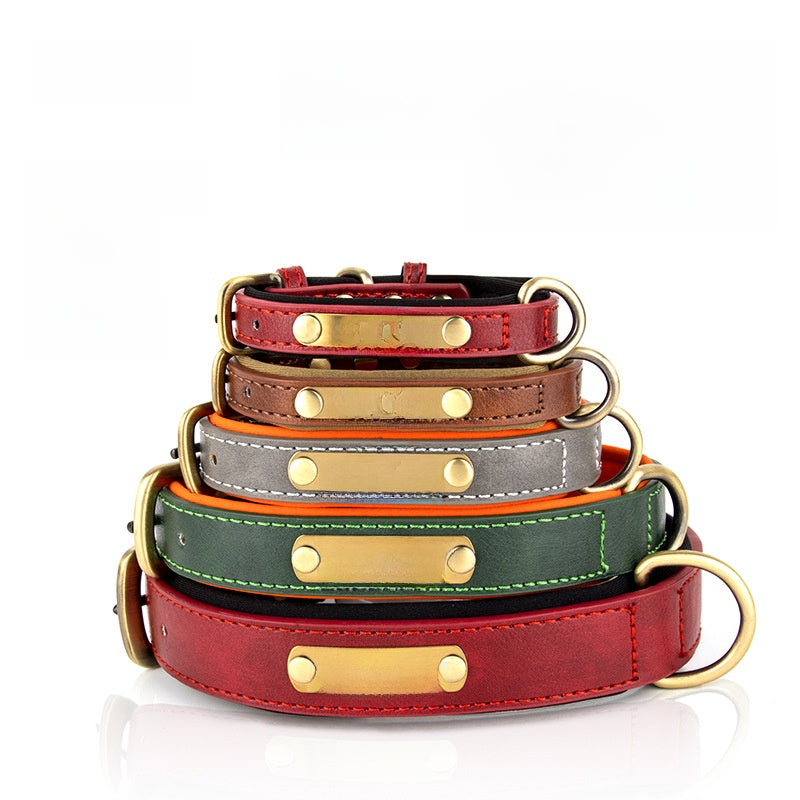 Anti-loss Dog Collar Leather Collar